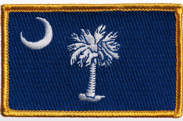 South Carolina state flag patch on white background.